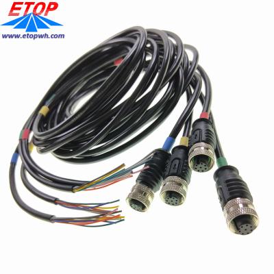 China M12 Electronic Connector Custom Colored Waterproof Outdoor Cable Assemblies for sale