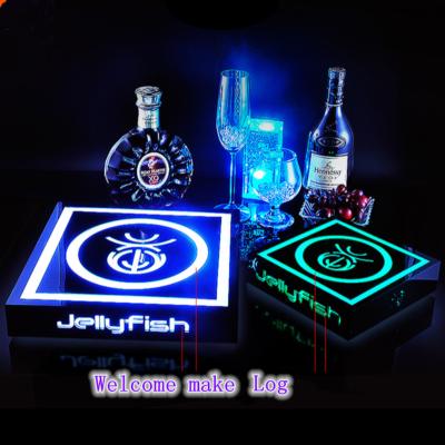 China Viable Custom High End Champagne Bottle Display Acrylic Laser Light Rechargeable LED Glorifier Stand for sale