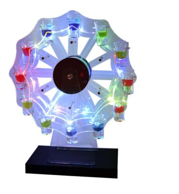 China Cool and Shine Sustainable LED Ferris Wheel Shot Glass Tray Wine Rack for sale