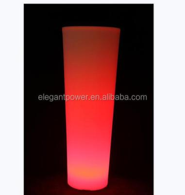 China High-tech hot sale plastic led garden light up glowing flower pot. outdoor led pot lights / led plastic flower vase with remote control for sale