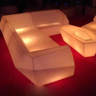 China Modern Indoor Outdoor Plastic LED Bar Sofa Chair Night Club Illuminated Led Sofa for sale