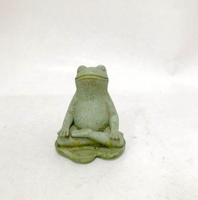 China Artificial GARDEN RESIN YOGA FROG FIGURINE RESTING CROSS-LEGGED for sale