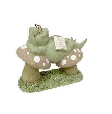 China artificial HOME DECOR RESIN NAPING FROG ON MUSHROOM FIGURINE STATUE for sale