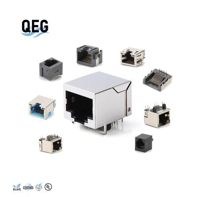 China audio & 8P8C Rj45 Jack Keystone Magnetic Modular Female Video Modular Connector Cat6 Cat7 Panel Mount for sale