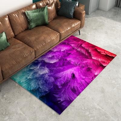 China Bright Living Room Bedroom Washable Custom Made Northern Bed Mat OU Qingfeng Feather Carpet Home Decorative Sofa Blanket for sale