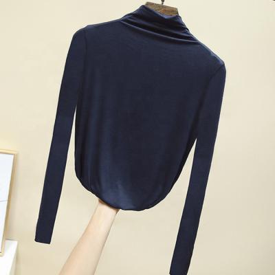 China High neck modal half bottoming shirt women's spring and autumn anti-pilling use long-sleeved T-shirt for sale