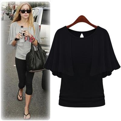 China Anti-pilling Europe and foreign trade USA South Korea eBay foreign singles basing shirt plus size women's cotton short-sleev for sale