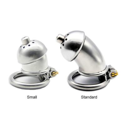 China Male Chastity Device Stainless Steel Cock Cage Male Chastity Device With Catheter And Stealth Lock for sale