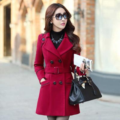 China Anti-wrinkle trench coat Russian and Canada long coat high quality leather minimalist wool coat for sale