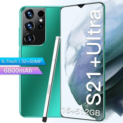 China Dual SIM Card Global Version S21 Inch Full Screen Mobile Phone Ultra Smart 16+512GB Dual SIM Smartphone 6800mAh Android Phone 6.7 HD for sale