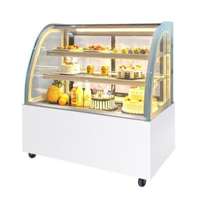 China Single-temperature Cake Showcase Fridge Bakery Pastry Cake Stand Transparent Curved Glass Display Fridge Display Cooler Store Beverage for sale