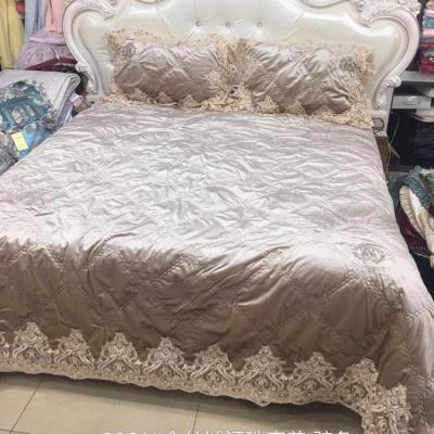 China New Design Embroidery Lace Velvet Disposable Bedspread 3pcs for sale