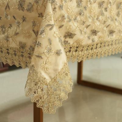 China Delicate And Popular Waterproof Rope Embroidery Lace Tablecloth for sale