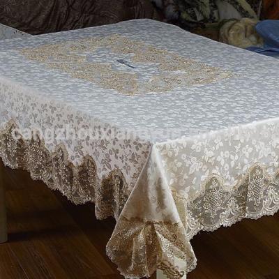 China Oilproof Jacquard Lace Tablecloth Table Runner for sale