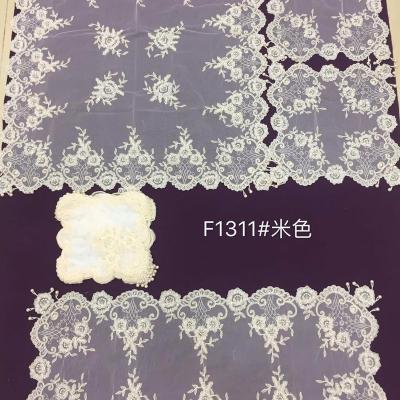 China Oilproof Beautiful Lace Embroidery Fabric Table Cloth Handmade Beaded Doilies With Hand Bead Chimes Beautiful for sale