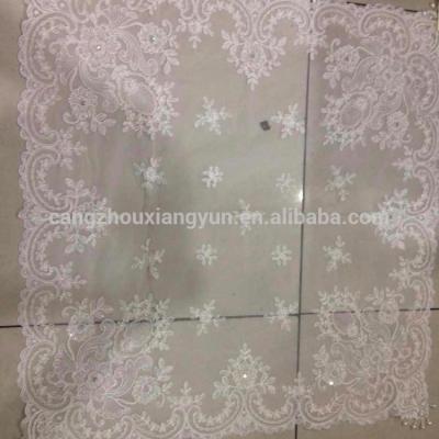 China Disposable square shape and cloth beads material tablecloth for sale