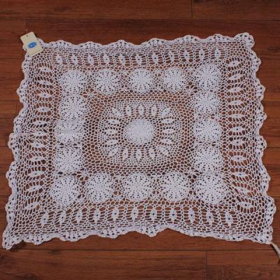 China Country Disposable Tablecloths Vintage Crochet White Handmade Tablecloths for sale