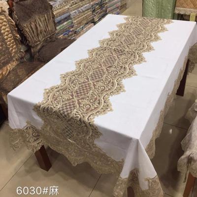 China Waterproof 2018 Designs Lace Tablecloth Linen Table Cloth for sale