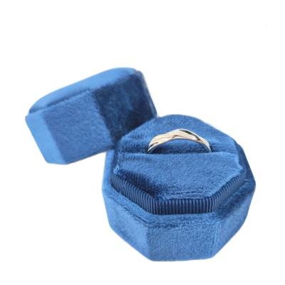 China Protect Simple Jewelry Ring Display Velvet Octagon Ring Box With Detachable Cover Ring Box Holder For Wedding Ceremony for sale