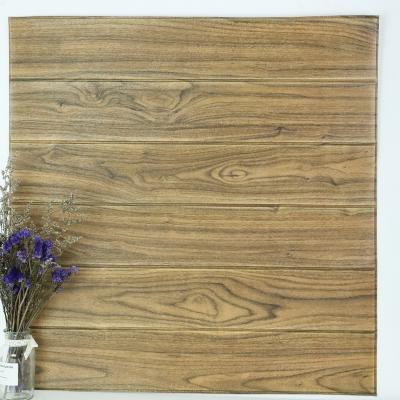 China Waterproof& 3d PE Anti-clogging Waterproof Self-adhesive Foam Wood Wallpaper for sale