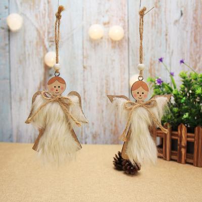 China Holiday Decoration Low Price Christmas Wholesale Wooden Wing Gift Festive Pendant for sale