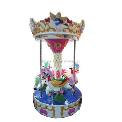 China 2021 Fiberglass Carousel Arcade Game Machine For Amusement Park Children 3 Players Angel Carousel for sale