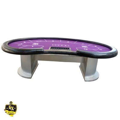 China Luxury MDF Casino Tables Texas Hold'em Poker Game Table +Wood+Metal+Stainless Steel Professional Poker Table for sale