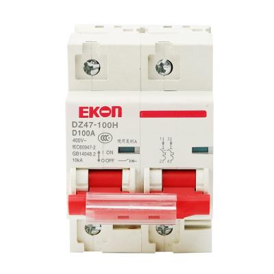 China DC Circuit Breaker DZ47-100H 2P 10KA 100A 230/400V MCB Mini Circuit Breaker Safety Breaker DZ47 for sale