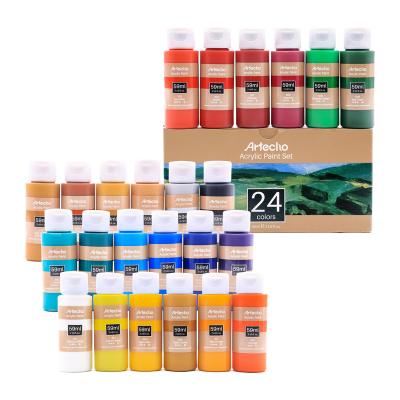 China Artecho Acrylic Paint Set of 24 Colors, 59ml/2oz Art Craft Paint Primer for Decorate 2oz/59ml for sale