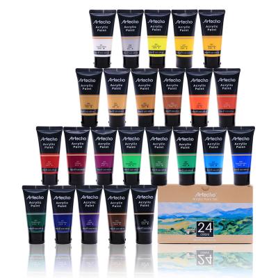 China Artecho Acrylic Paint Set 24 Colors, 60ml/2.02oz Primary Acrylic Paint For Canvas Painting, Craft Paint Supplies For Rock 2.02oz/60ml for sale