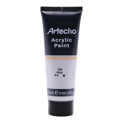 China Artecho Acrylic Paint for Art Paints, Decorate, Silver 4.05 Ounce/120ml Acrylic Paint Supplies for Wood, Fabric, Crafts, Canvas 4.05oz/120ml for sale