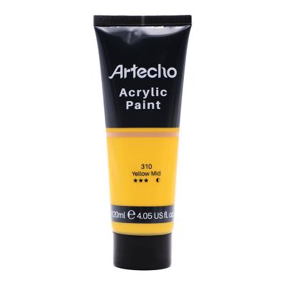 China Artecho Acrylic Paint for Art Paint, Decorate, Yellow Mid 4.05 Ounce/120ml Acrylic Paint Supplies for Wood, Fabric, Crafts 4.05oz/120ml for sale