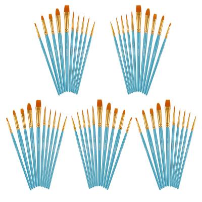 China Artecho Paint Nylon Paint Brush, 5 Packs/50 Pcs Paint Brush Hair Premium Nylon Paint Brushes for Acrylic Paint, Oil Watercolor for sale