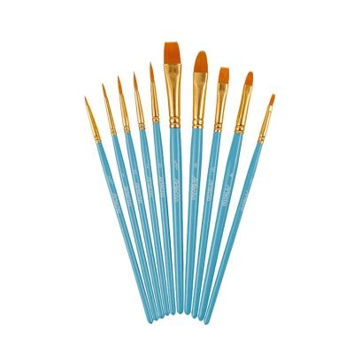 China Artecho Nylon Paint Brush Set, 1 Pack/10 Pcs Premium Nylon Paint Brush Hair Brushes for All Levels and Purpose Watercolor for sale