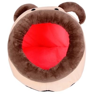 China Breathable Cartoon Shaped Partially Encased Removable With Padded Carpet Cat Plush Bed Nest for sale