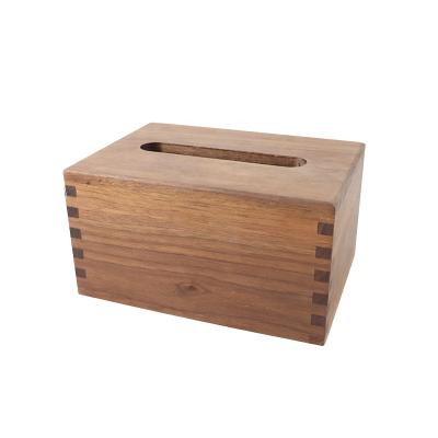 China Eco-Freindly Natural Eco-friendly Black Walnut Wooden Tissue Box For Hotel And Home for sale