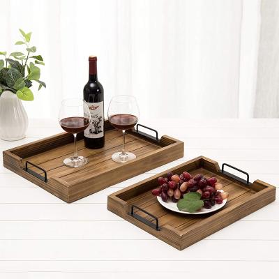 China China Customized Wooden Tea Food Personalized Storage Bamboo Wooden Serving Tray for sale