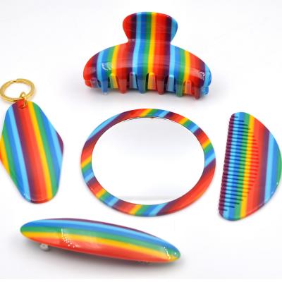 China Personalized Custom Rainbow Color Automotive Hair Accessories Wedding Gifts For Guests for sale