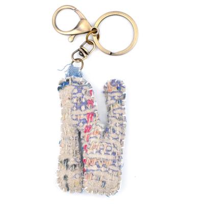 China Plush Personalized Handmade Recycled Gift Initial Key Chain for sale