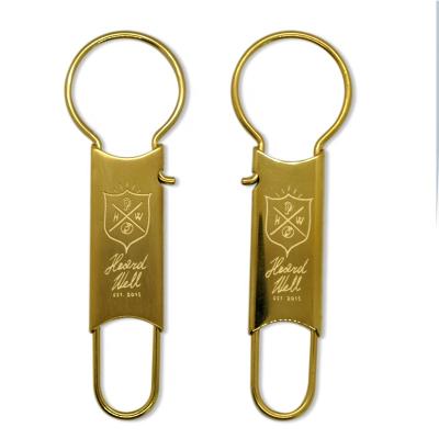 China GWD038 Metal Wholesale Promotion Key Tag, Heavy Duty Retractable Blank Gold 316L Gordon Logo Custom Key Ring for sale