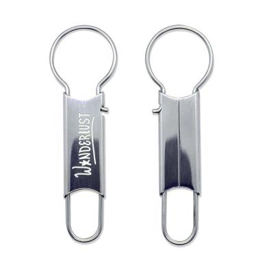 China GWD004 Silver Metal Coupling Gordon Snap Key Chain, 316L Stainless Steel Gordon Keychain Laser Print Custom Logo Key Tag for sale