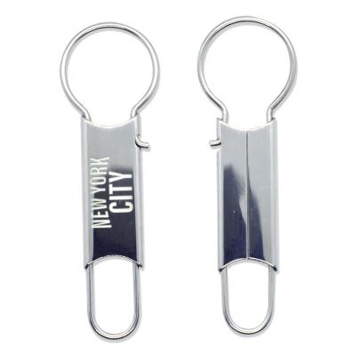 China Wholesale empty GORDON stainless steel coupling snap custom metal key chain etching 316L metal promotion logo GWD004 for sale