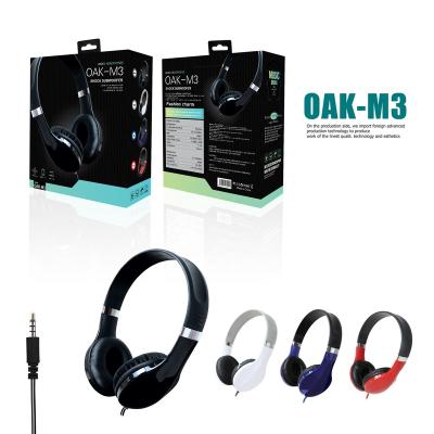 China High Fidelity Line Wired Headphones Microphone Black Headsets Hot Sale Noise OAK-M3 Style for sale