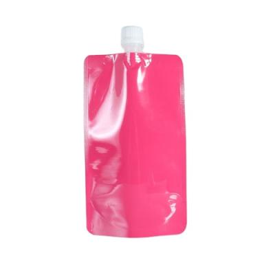 China 1000ml Pink Stand Barrier Up Spout Pouch Top Packaging Bag For Drink Juice Jelly Gel Mud Mask Facial Creams Skin Care for sale