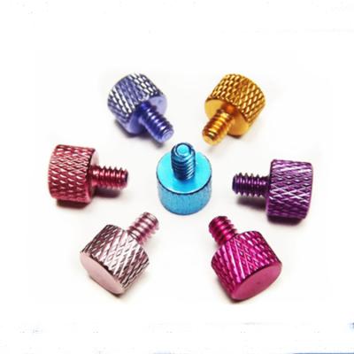 China Stainless Steel Customized Head Aluminum Brass Knurled Thumb Screws Step Shoulder Knurling Knob Hand Tighten Screws for sale