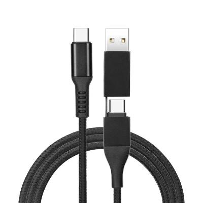 China New Customized Mobile Phone 2-in-1 USB-C Cable Easy To Carry Type C Mobile Phone Data USB 5V 3A Cable for sale