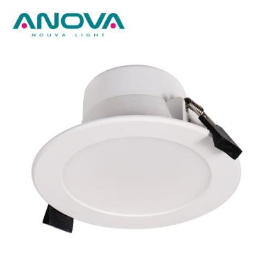 China Economical Tricolor Recessed LED Downlight 9W LED TDC 3 Driver Integrated Stage Fixed Dimmable Downlight for sale