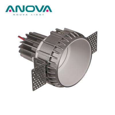 China Modern Commercial Ceiling Adjustable Round Dimmable COB Led Trimless Recessed Downlight for sale