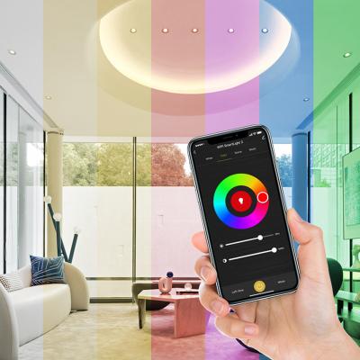 China APP remote control smart Wifi rgb smd led down rgb bed light room recessed downlights rgb for sale