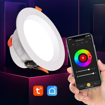 China Remote Control Timer Program Life Smart 9w Recessed Led Downlight RGB Thin Led Ceiling Down Light for sale